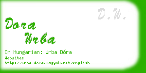 dora wrba business card